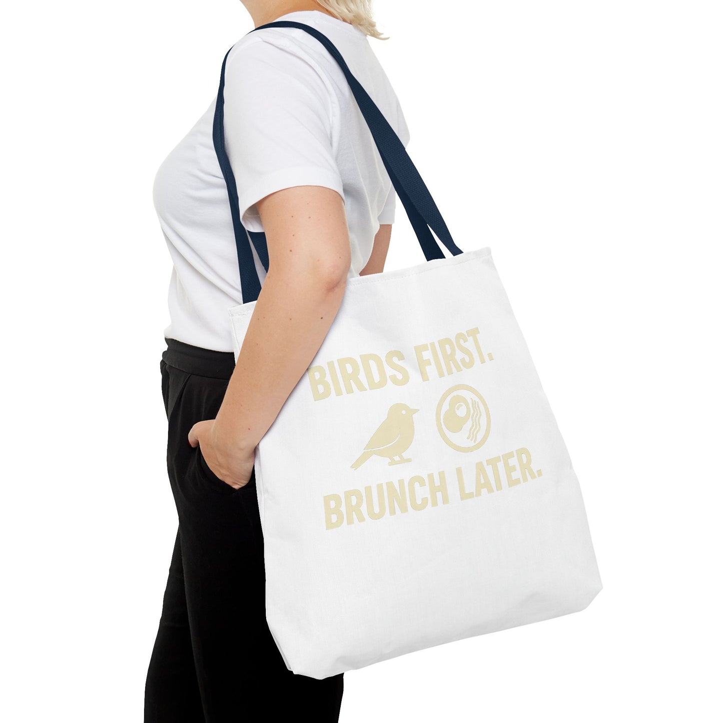 Birds First Brunch Later Tote Bag - Fun Grocery Bag, Eco-Friendly Shopping Tote, Perfect Gift for Brunch Lovers, Weekend Outings