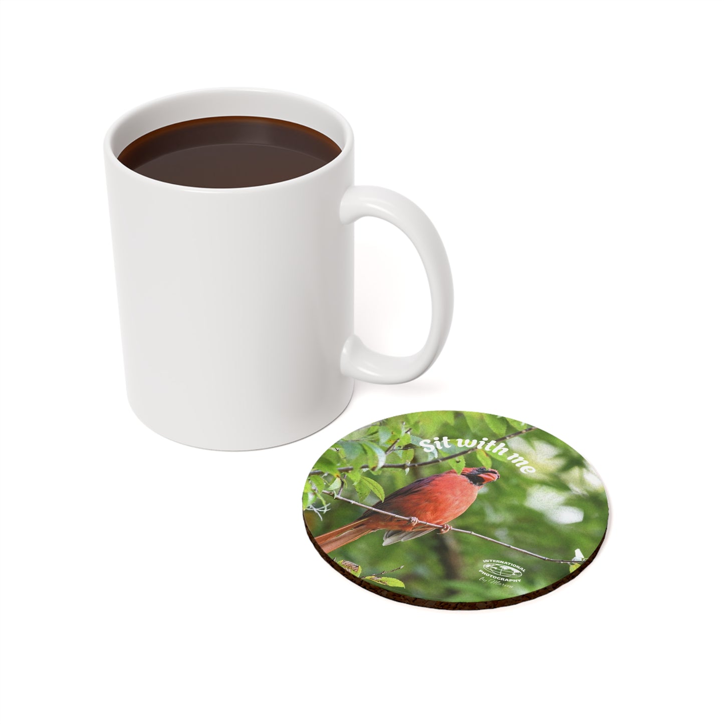 Cardinal Cork Coaster Set | Nature Inspired Home Decor, Table Accessories, Gift for Bird Lovers, Kitchen Coasters, Rustic Style