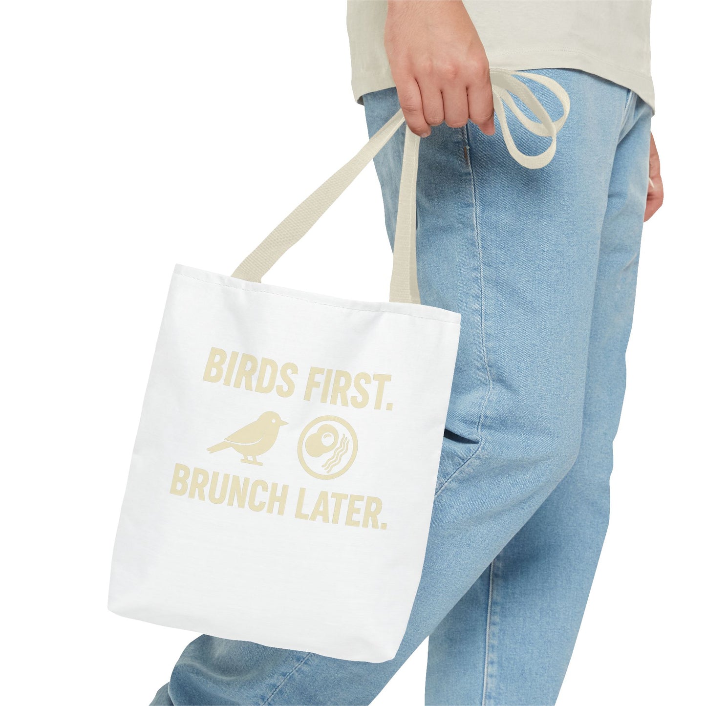 Birds First Brunch Later Tote Bag - Fun Grocery Bag, Eco-Friendly Shopping Tote, Perfect Gift for Brunch Lovers, Weekend Outings
