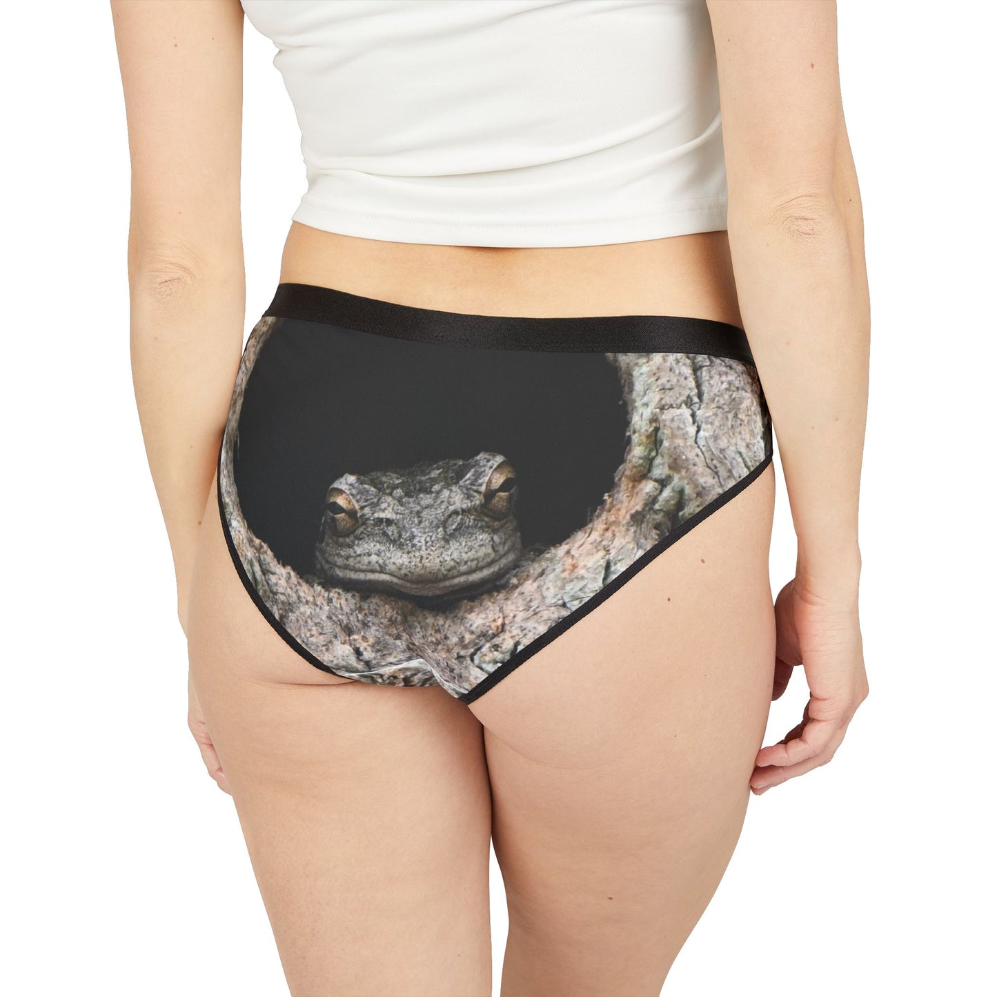 Frog Print Women's Underwear | Unique AOP Lingerie, Cute Panties, Funny Gift for Nature Lovers, Eco-Friendly Intimates
