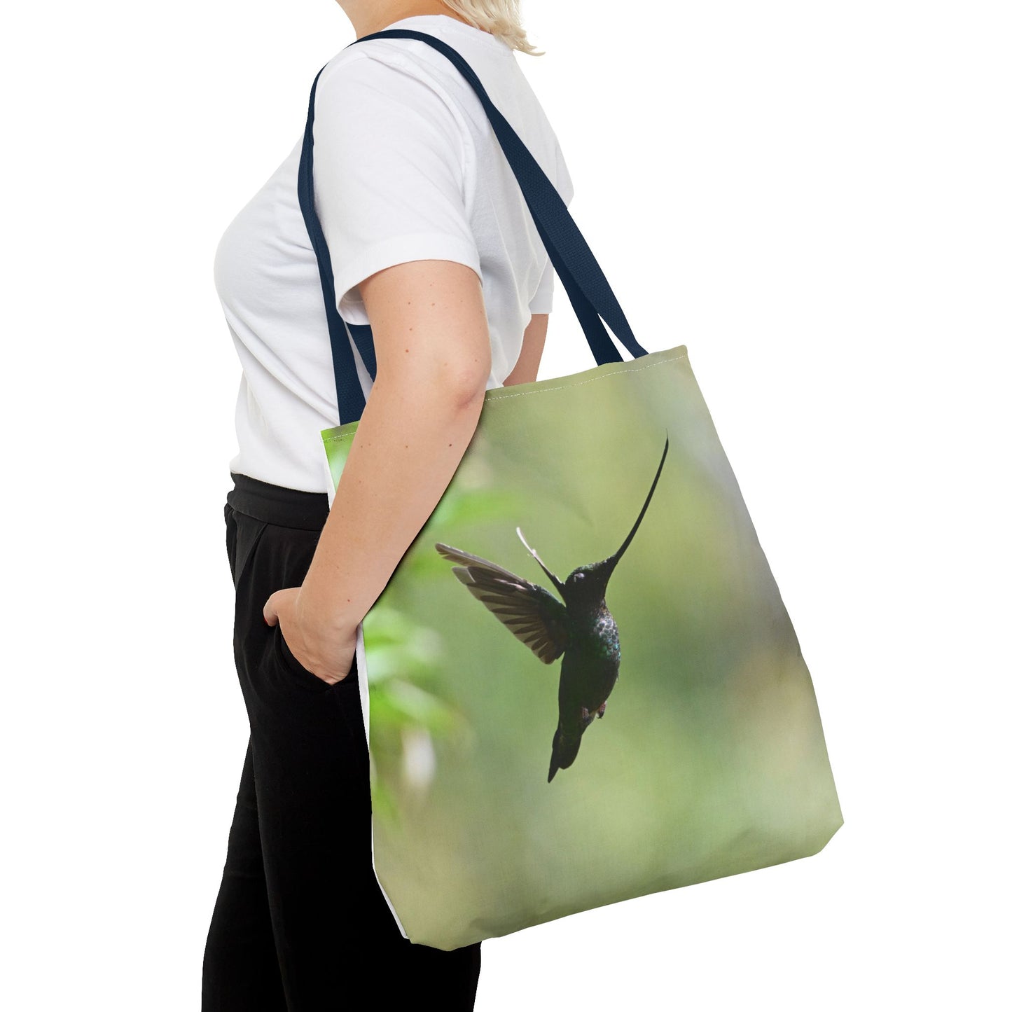 Hummingbird Tote Bag, Colorful Eco-Friendly Shopper, Summer Beach Bag, Floral Gift Bag, Lightweight Carry-All