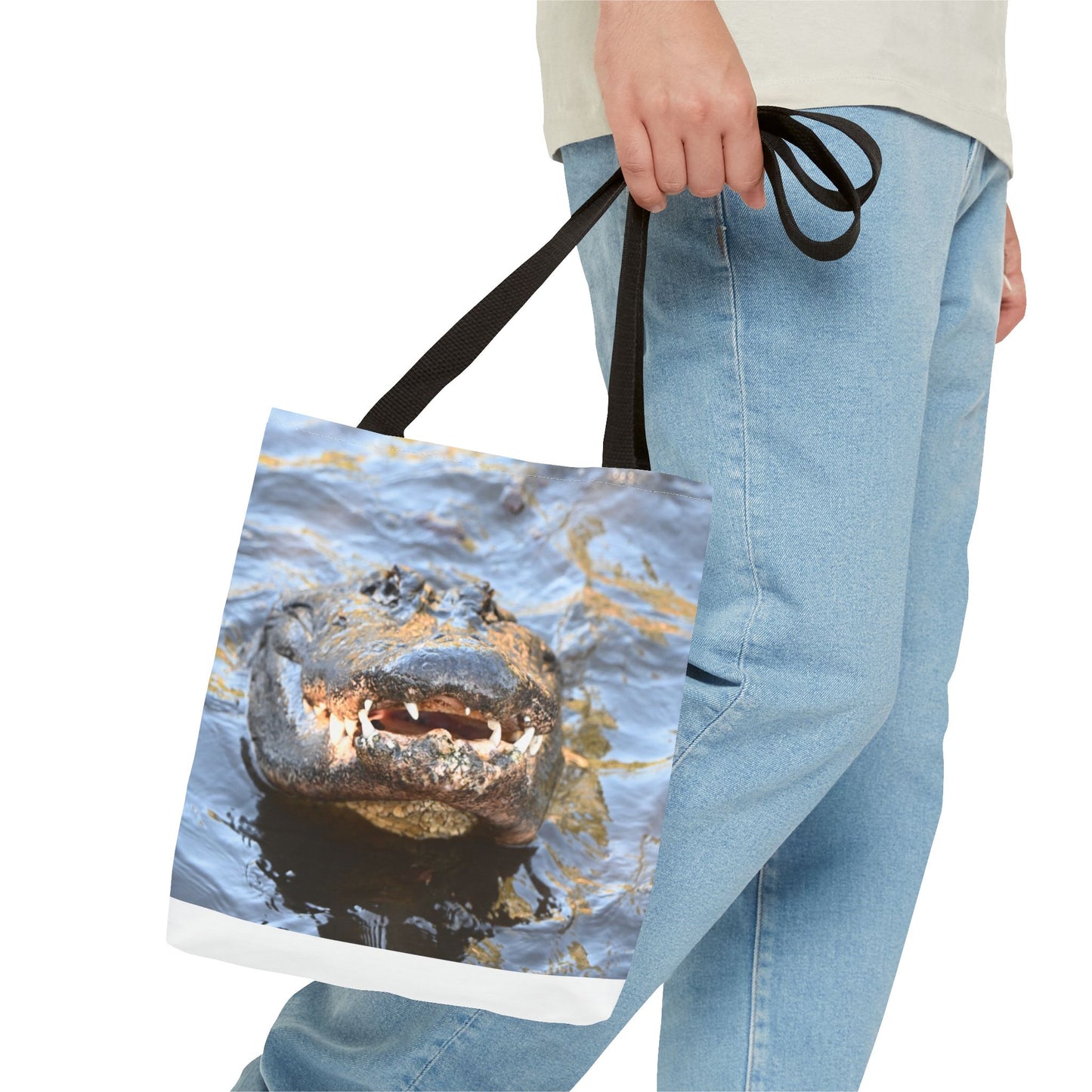 Alligator Print Tote Bag, Eco-Friendly Shopping Bag, Wildlife Lover Gift, Summer Essential, Beach Tote, Animal Lover Accessories