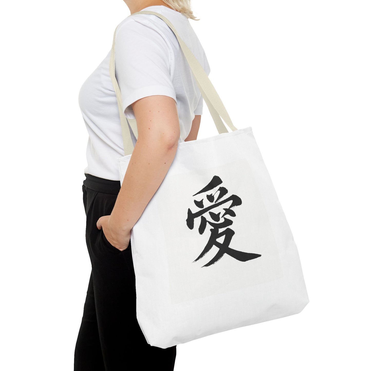 Anime Tote Bag with Love Symbol, Eco-Friendly Bag, Gift for Her, Stylish Shopping Bag, Unique Art Bag, Personalized Accessory