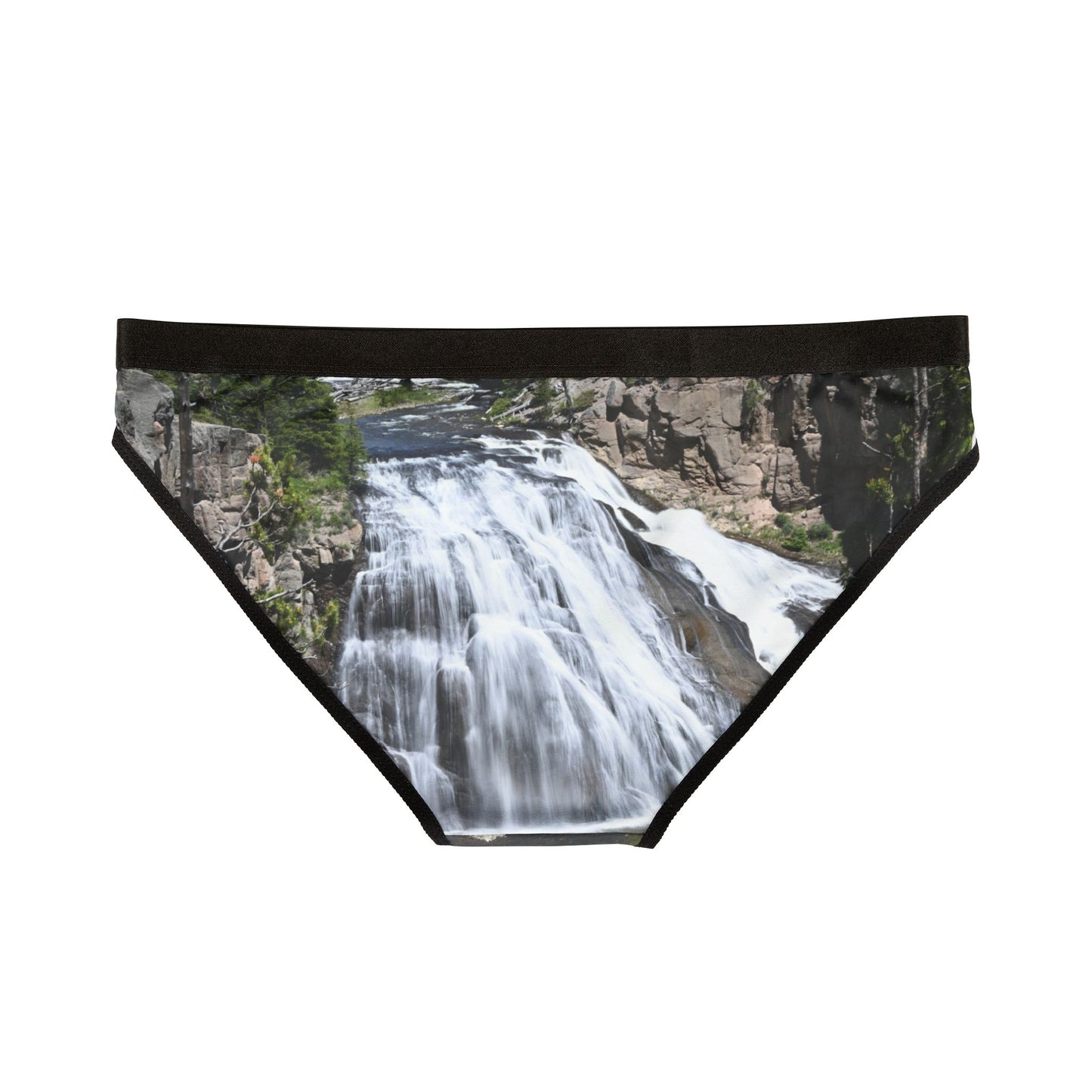 Waterfall Print Women’s Underwear, AOP Briefs for Nature Lovers, Eco-Friendly Lingerie, Unique Gifts, Comfortable Daily Wear