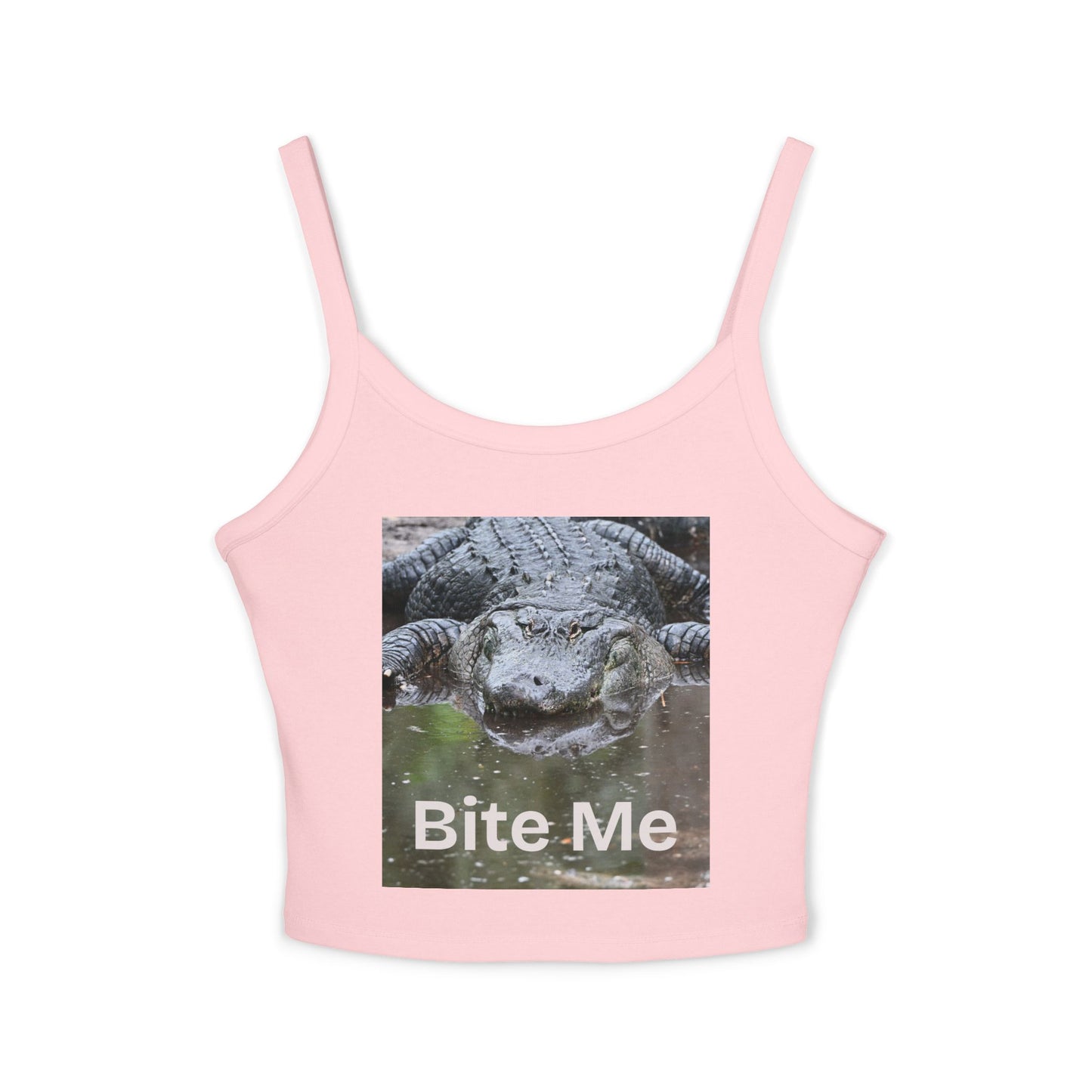 Sassy Cropped Tank Top, Bite Me Graphic Top, Summer Casual Wear, Trendy Women’s Shirt, Perfect for BBQs and Vacations