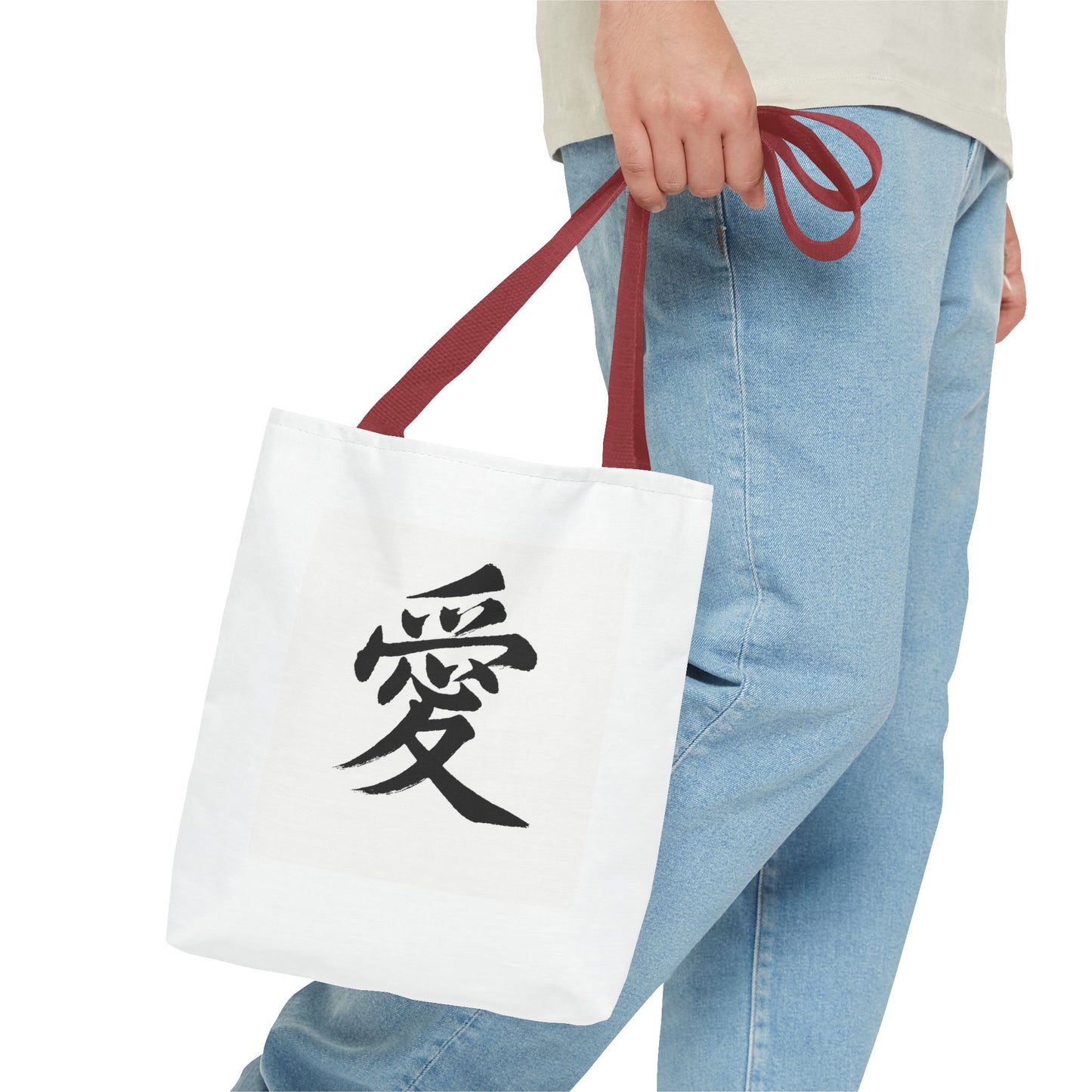 Anime Tote Bag with Love Symbol, Eco-Friendly Bag, Gift for Her, Stylish Shopping Bag, Unique Art Bag, Personalized Accessory