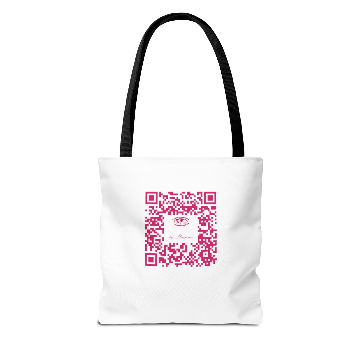 Photography Tote Bag with QR Code, Eco-Friendly Shopping Tote, Art Design Bag, Gift for Photographers, Customizable Travel Bag