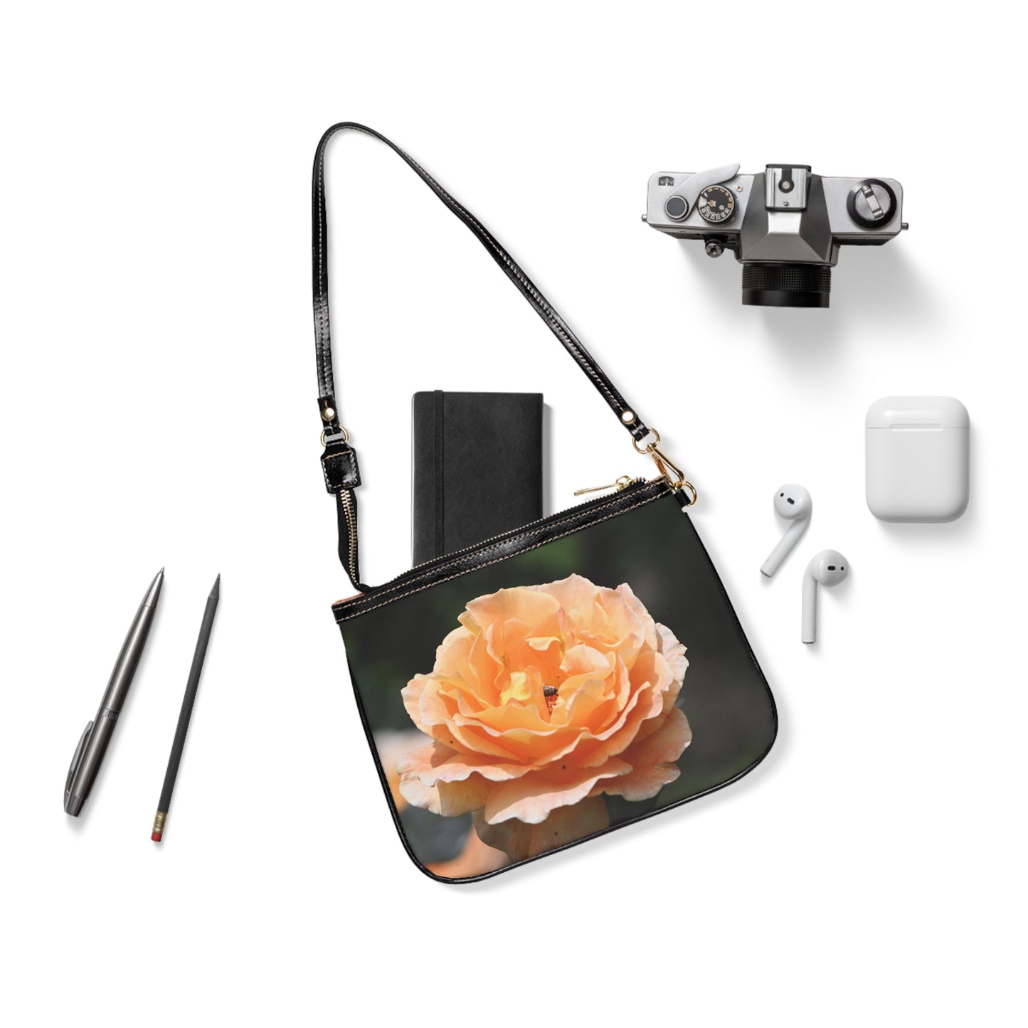 Floral Rose Shoulder Bag – Peach Garden Small Shoulder Bag