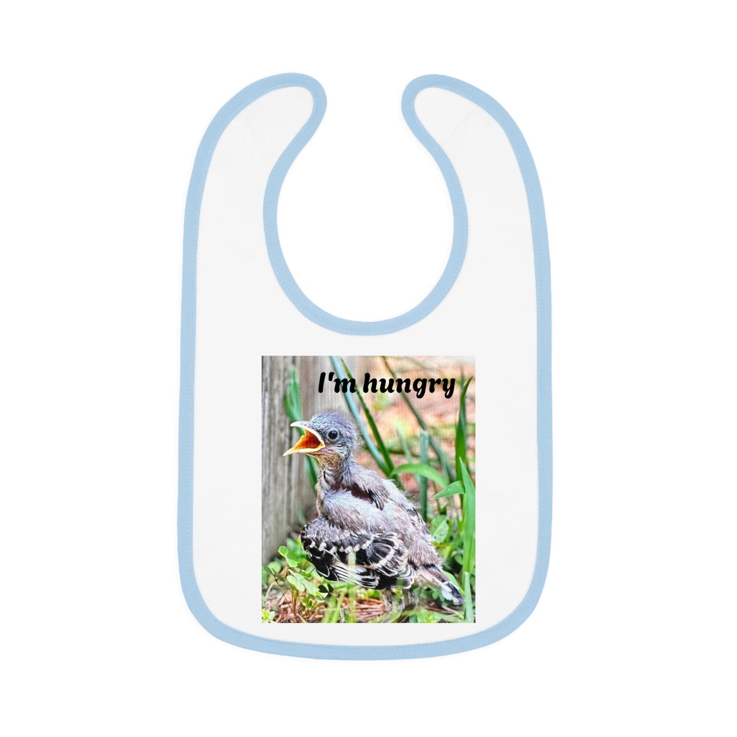 Cute Baby Bib with 'I'm Hungry' Design, Adjustable Bib for Infants, Fun Feeding Accessory, Baby Shower Gift, Toddler Apparel