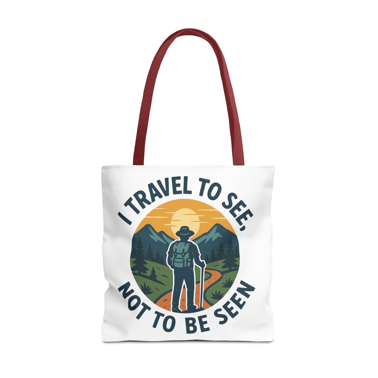 Adventurous Travel Tote Bag - 'I Travel to See, Not to Be Seen' - Ideal for Hiking, Camping, Road Trips, Gifts for Outdoor Lovers