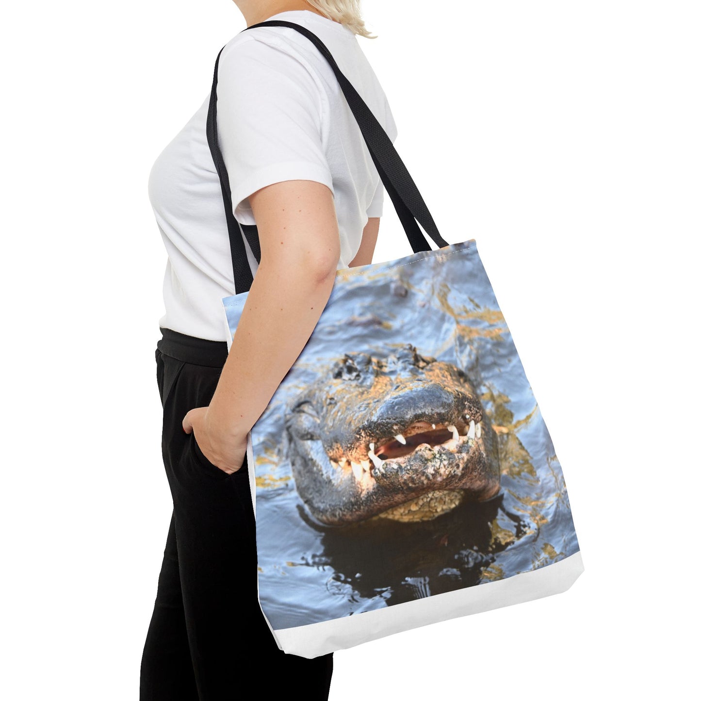 Alligator Print Tote Bag, Eco-Friendly Shopping Bag, Wildlife Lover Gift, Summer Essential, Beach Tote, Animal Lover Accessories