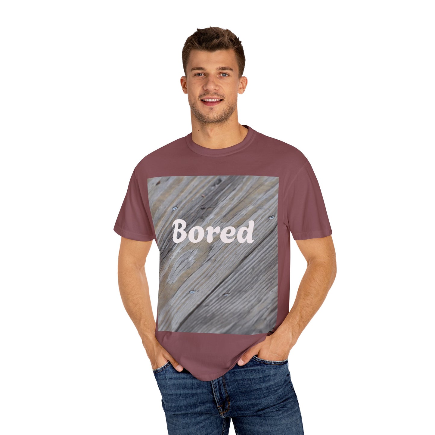 Bored Unisex Garment-Dyed T-Shirt, Casual Tee, Relaxed Shirt, Gift for Teens, Everyday Wear, Comfortable Clothing