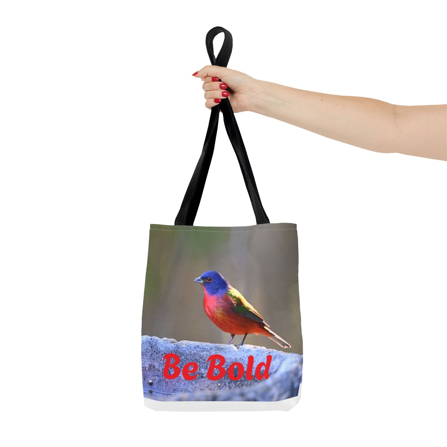 Colorful Bird Be Bold Tote Bag, Eco-Friendly Art Tote, Nature Lover Gift, Inspirational Quote Bag, Everyday Carry-All