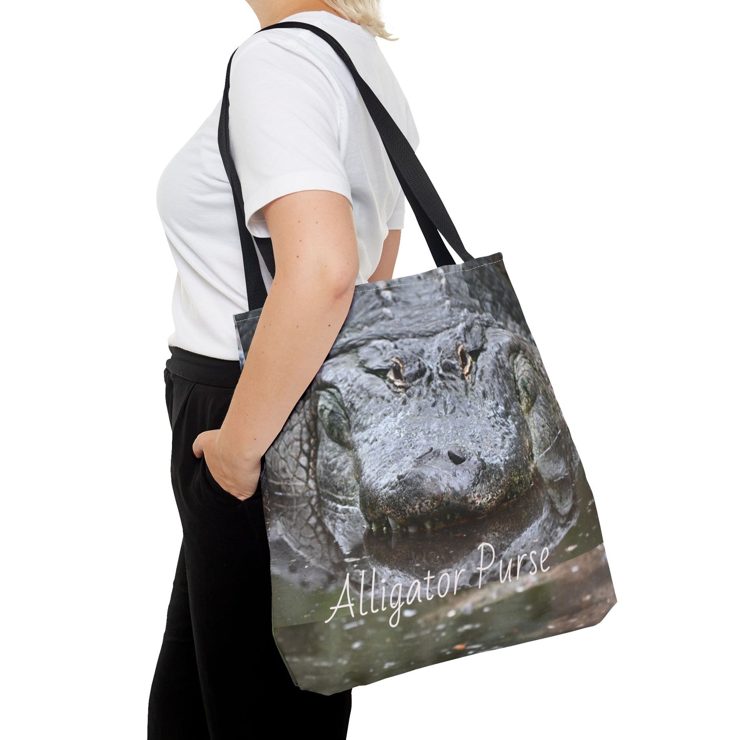 Alligator Print Tote Bag, Wildlife Lover Gift, Eco-Friendly Bag, Beach Tote, Animal Lovers' Accessory, Unique Alligator Purse