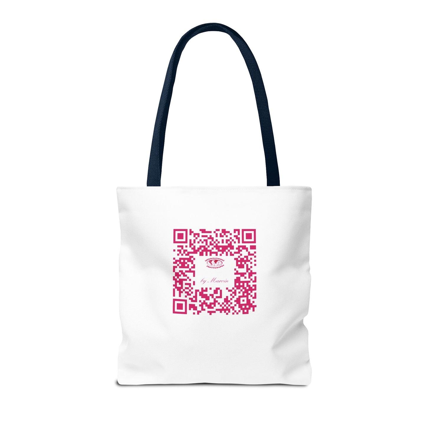 Photography Tote Bag with QR Code, Eco-Friendly Shopping Tote, Art Design Bag, Gift for Photographers, Customizable Travel Bag