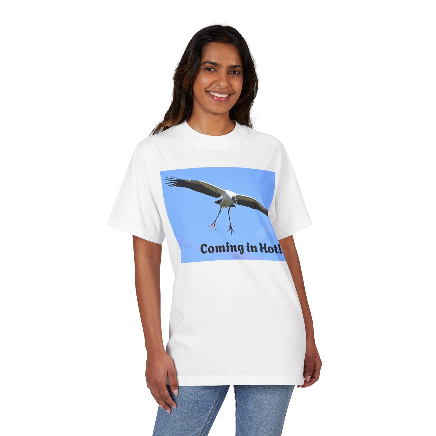 Unisex Garment-Dyed T-Shirt - 'Coming in Hot!' Fun Graphic Tee, Casual Wear, Gift for Bird Lovers, Summer Fashion, Birthday Present