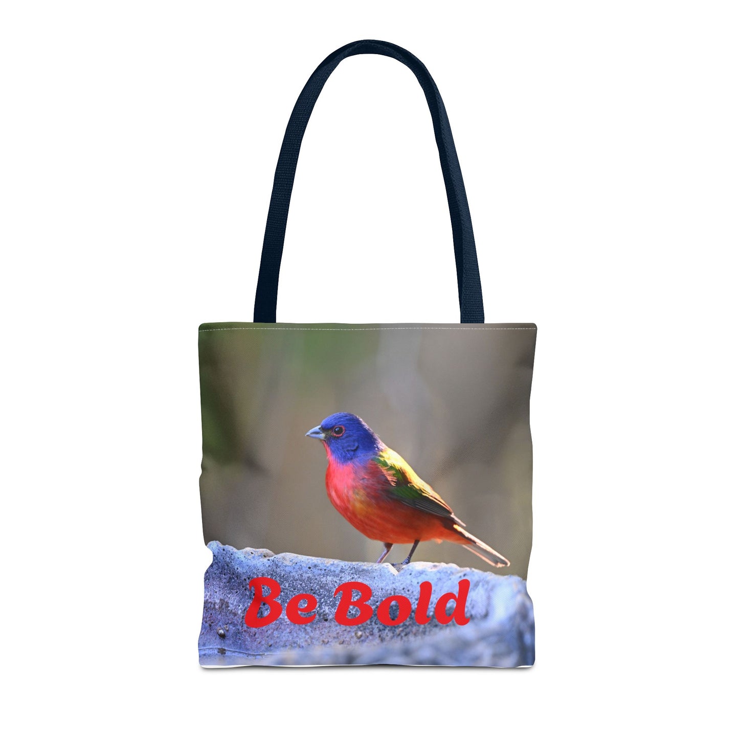 Colorful Bird Be Bold Tote Bag, Eco-Friendly Art Tote, Nature Lover Gift, Inspirational Quote Bag, Everyday Carry-All