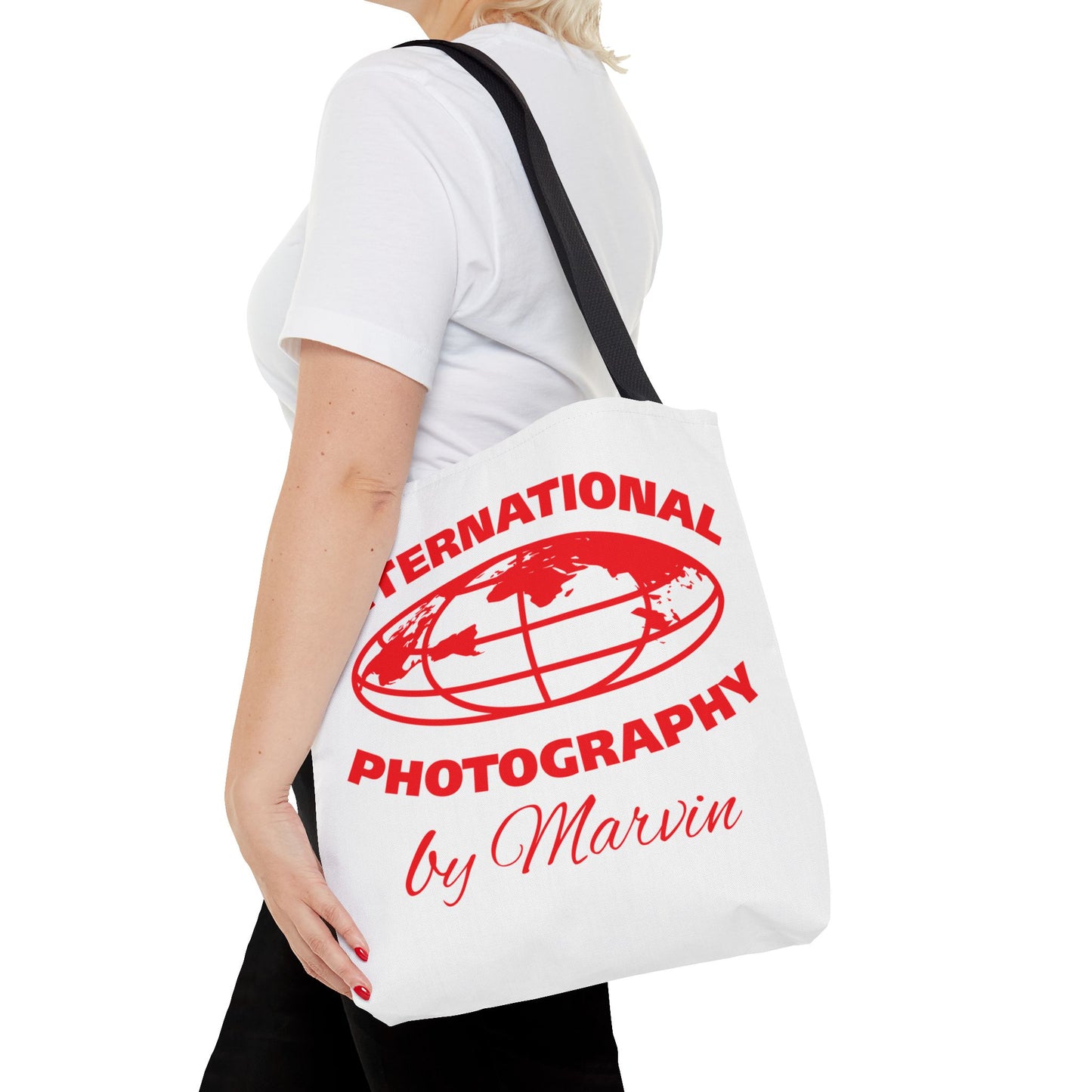 Photography Tote Bag with QR Code, Eco-Friendly Shopping Tote, Art Design Bag, Gift for Photographers, Customizable Travel Bag