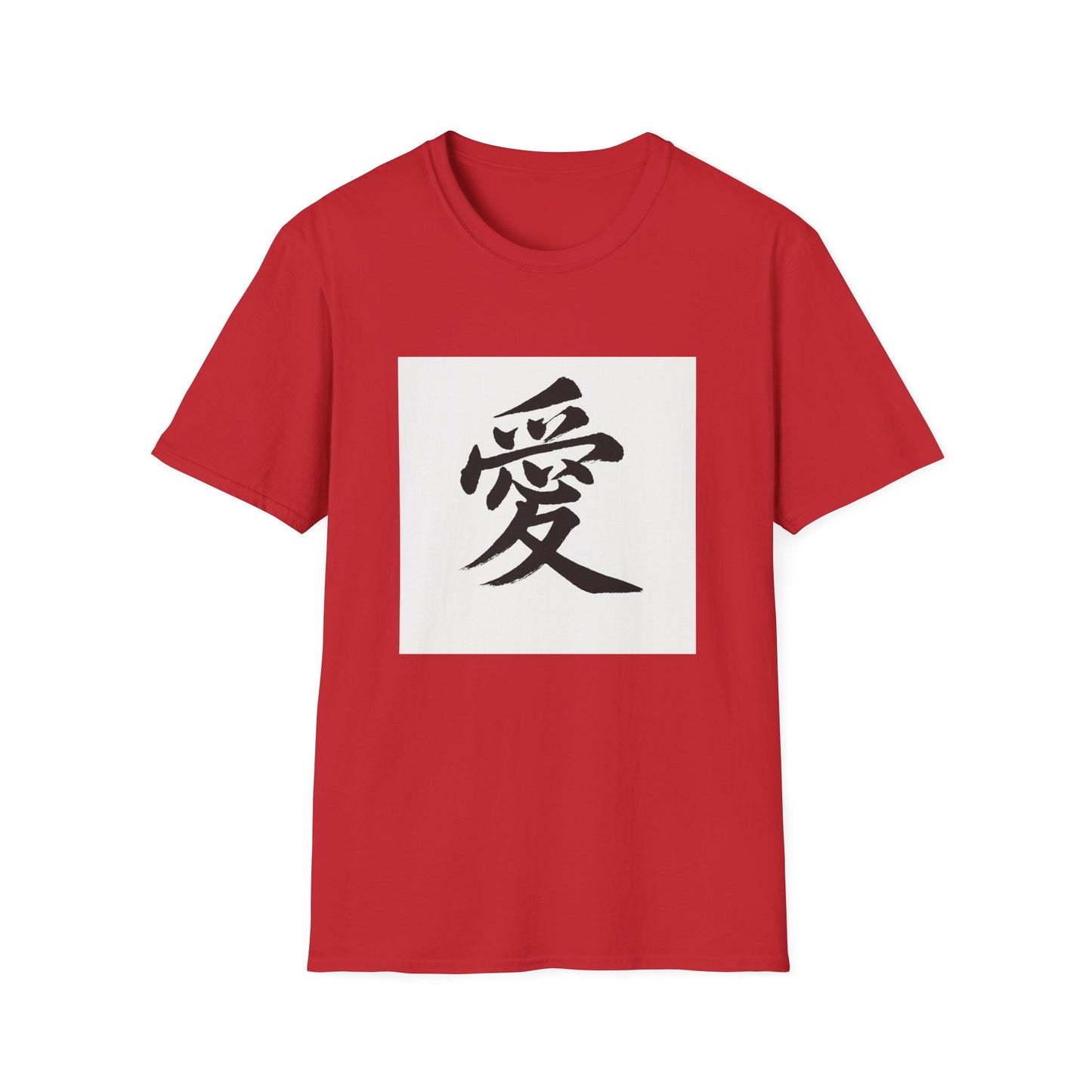 Japanese Love Symbol Unisex Softstyle T-Shirt, Casual Wear, Gift for Friends, Valentine's Day, Cultural Apparel, Streetwear