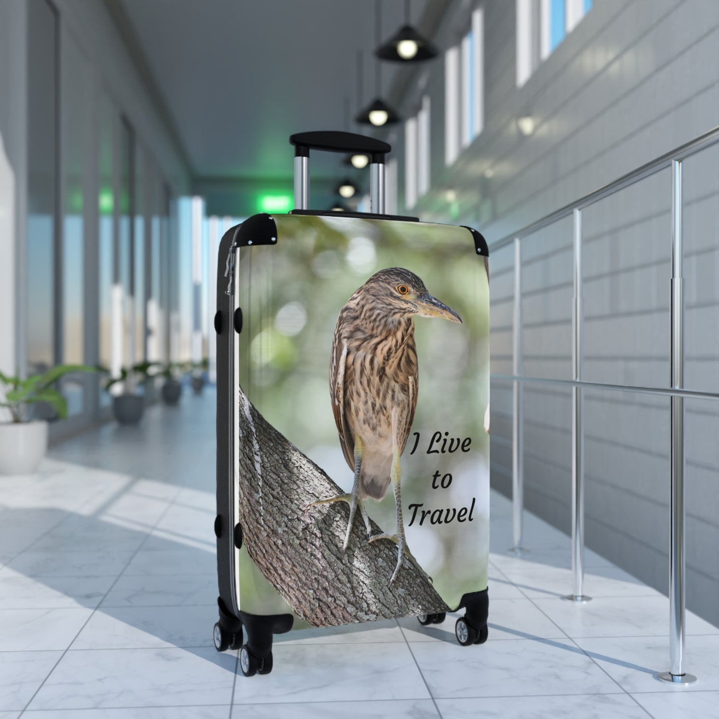 Travel Suitcase - I Live to Travel, Luggage for Adventurers, Travel Gift, Vacation Bag, Holiday Packing, Unique Travel Case