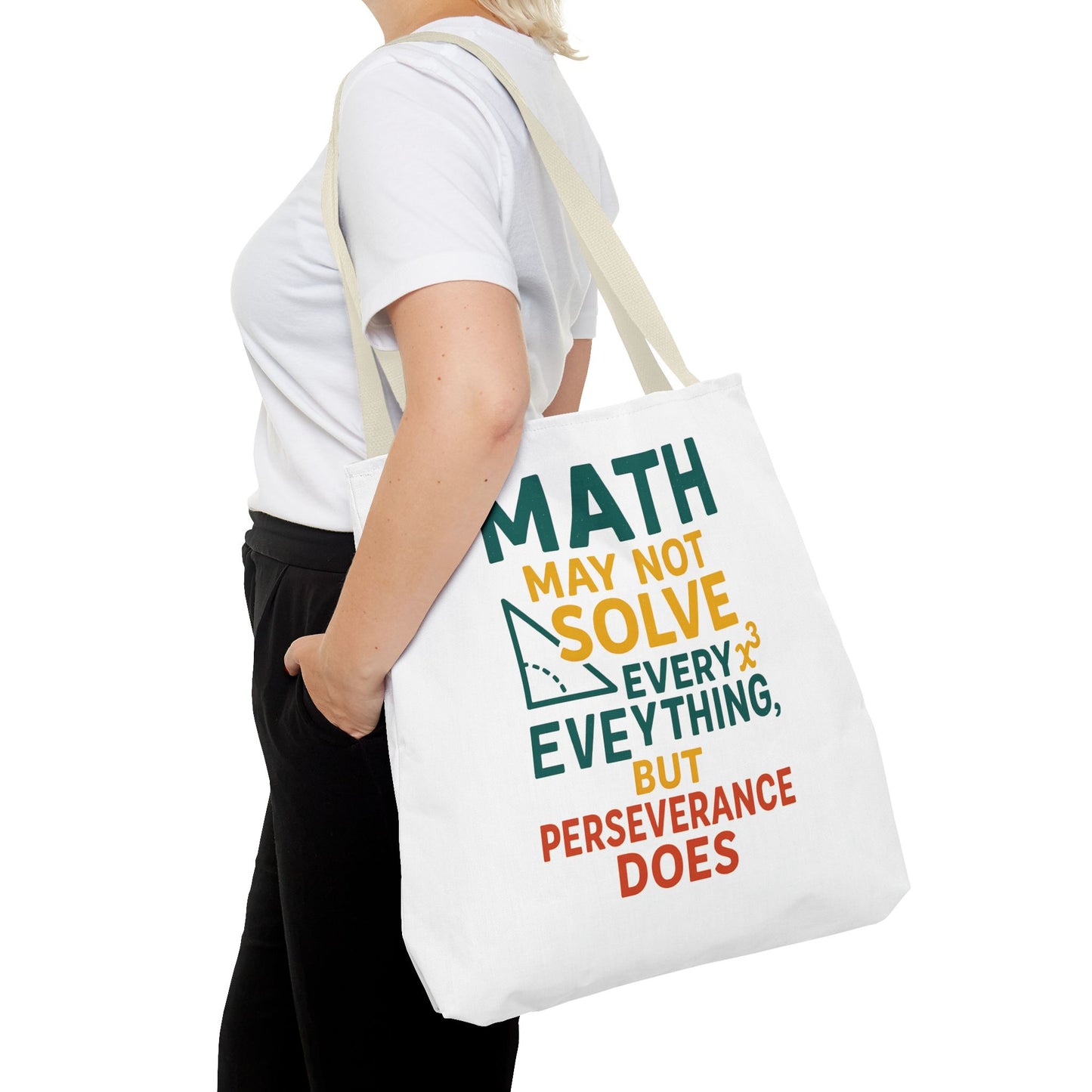 Inspirational Math Tote Bag, Motivational Carry-all, Teacher's Gift, Student Accessory, Study Essentials, QR Code Bag