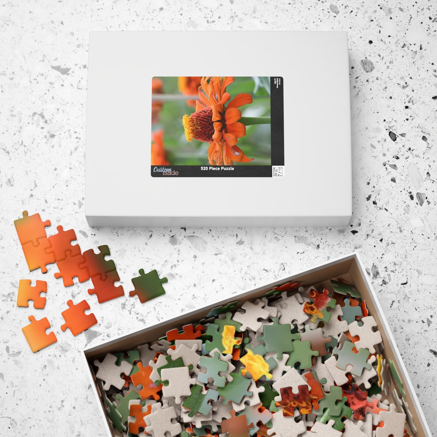 Zinnia Bloom Jigsaw Puzzle — 110/252/520/1014-Piece Floral Puzzle for Relaxation & Gifts