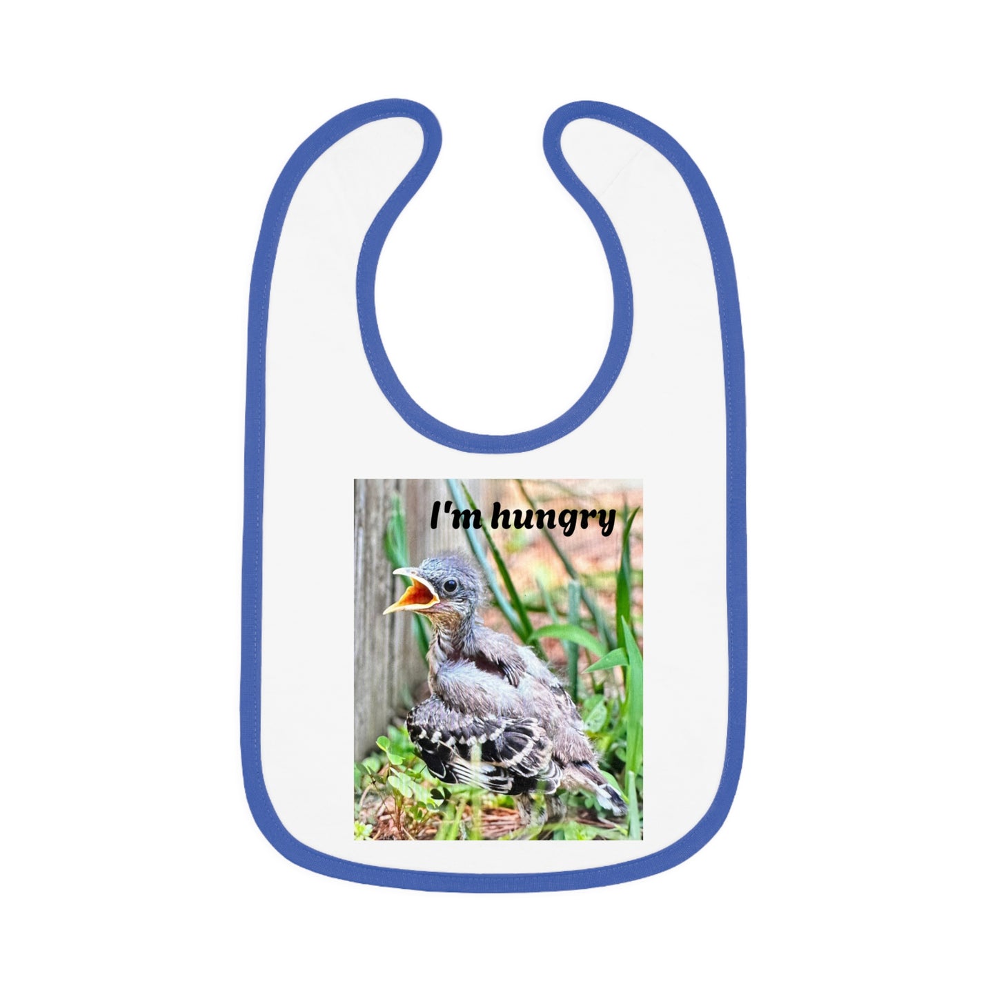 Cute Baby Bib with 'I'm Hungry' Design, Adjustable Bib for Infants, Fun Feeding Accessory, Baby Shower Gift, Toddler Apparel
