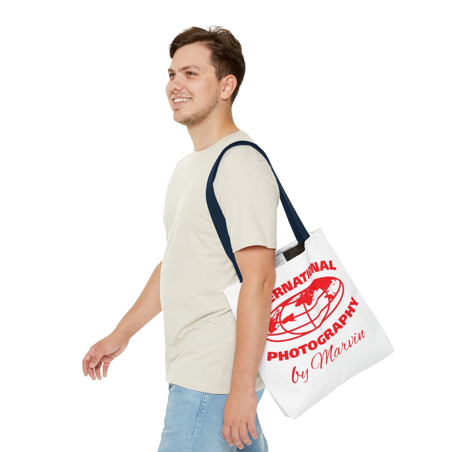 Photography Tote Bag with QR Code, Eco-Friendly Shopping Tote, Art Design Bag, Gift for Photographers, Customizable Travel Bag