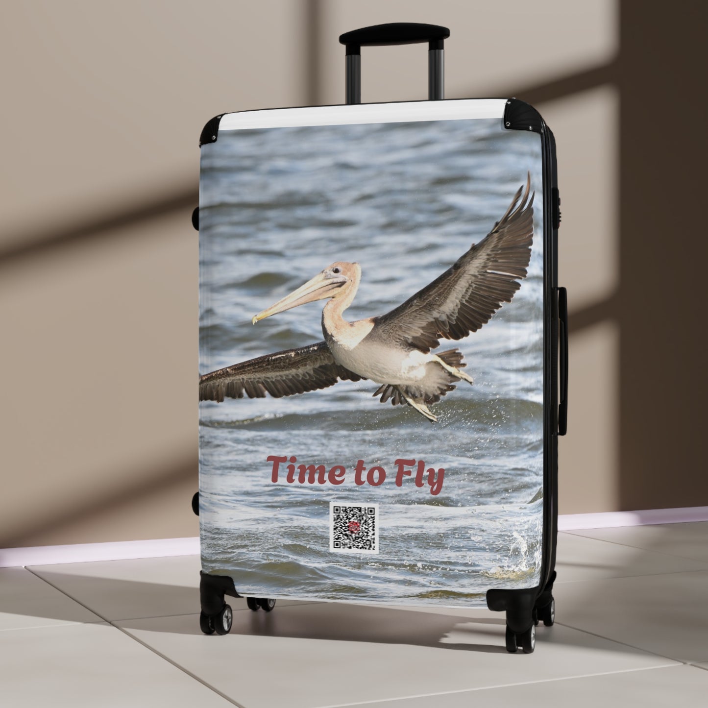 Travel Luggage with Custom Design - Time to Fly Suitcase, Personalized Baggage, Unique Travel Gear, Vacation Essentials, Gifts for Travelers