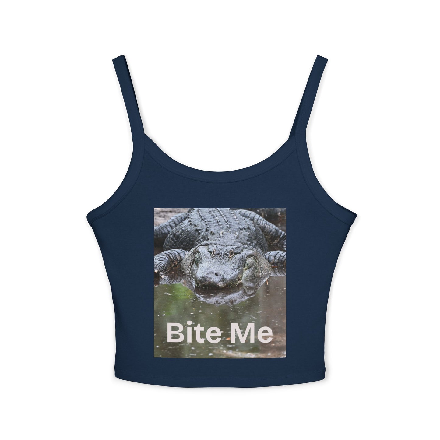 Sassy Cropped Tank Top, Bite Me Graphic Top, Summer Casual Wear, Trendy Women’s Shirt, Perfect for BBQs and Vacations