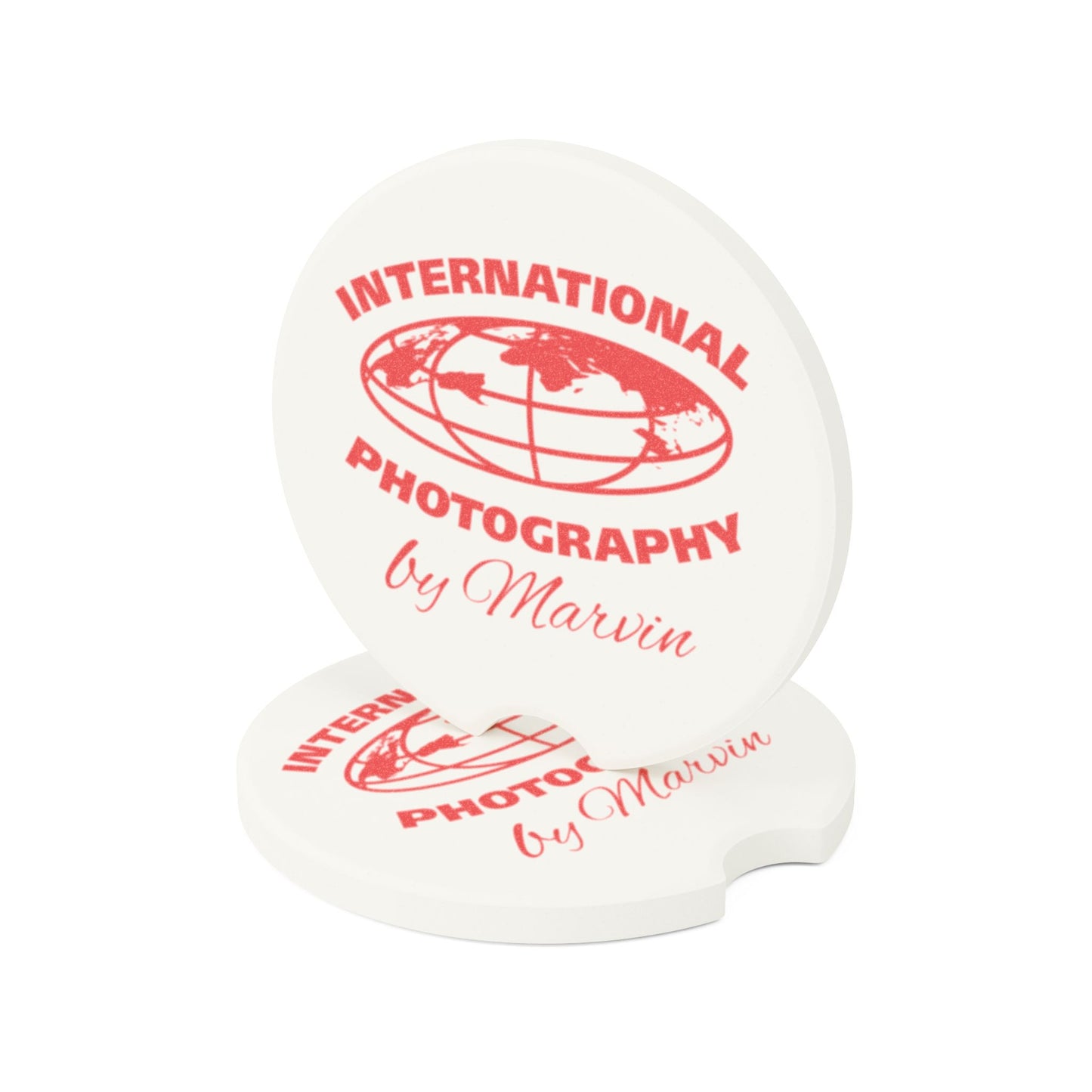 Custom Soapstone Car Coaster - Unique Gift for Photography Lovers, Car Accessory, Drink Holder, International Photography Decor, Car Decor