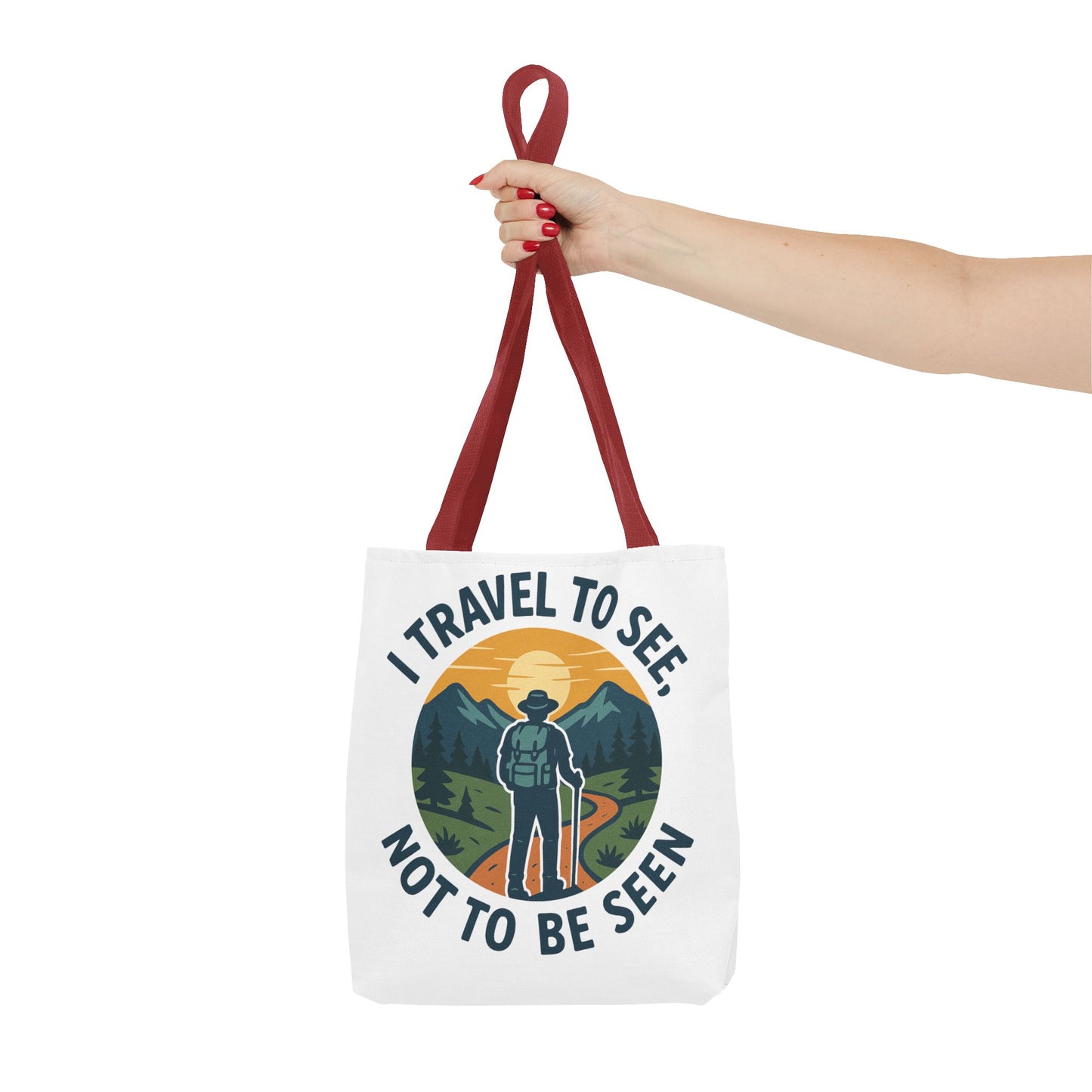 Adventurous Travel Tote Bag - 'I Travel to See, Not to Be Seen' - Ideal for Hiking, Camping, Road Trips, Gifts for Outdoor Lovers