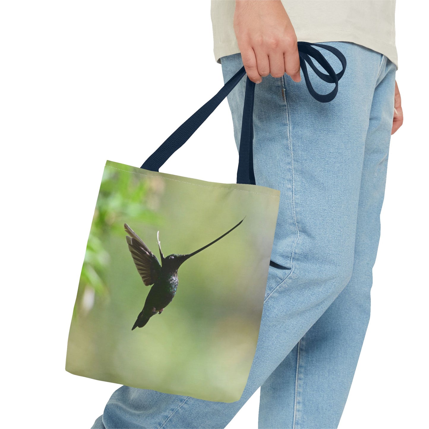 Hummingbird Tote Bag, Colorful Eco-Friendly Shopper, Summer Beach Bag, Floral Gift Bag, Lightweight Carry-All