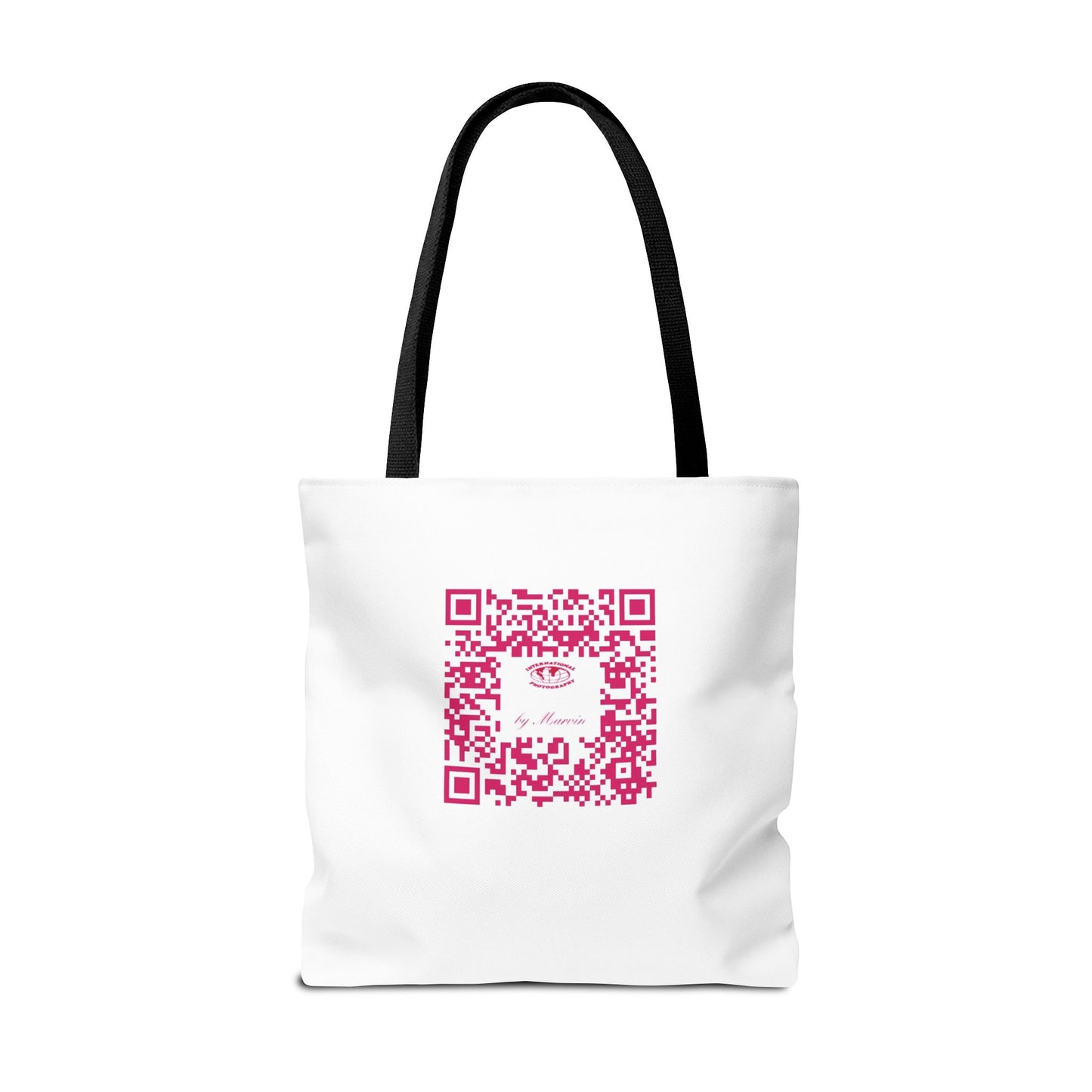Photography Tote Bag with QR Code, Eco-Friendly Shopping Tote, Art Design Bag, Gift for Photographers, Customizable Travel Bag