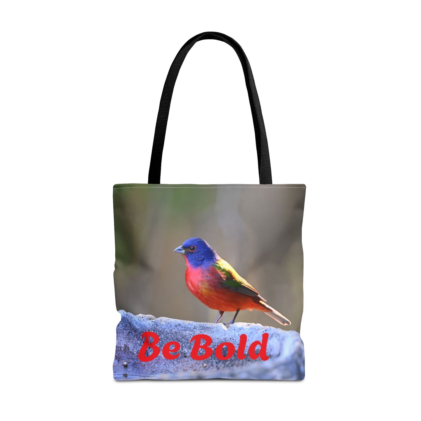 Colorful Bird Be Bold Tote Bag, Eco-Friendly Art Tote, Nature Lover Gift, Inspirational Quote Bag, Everyday Carry-All
