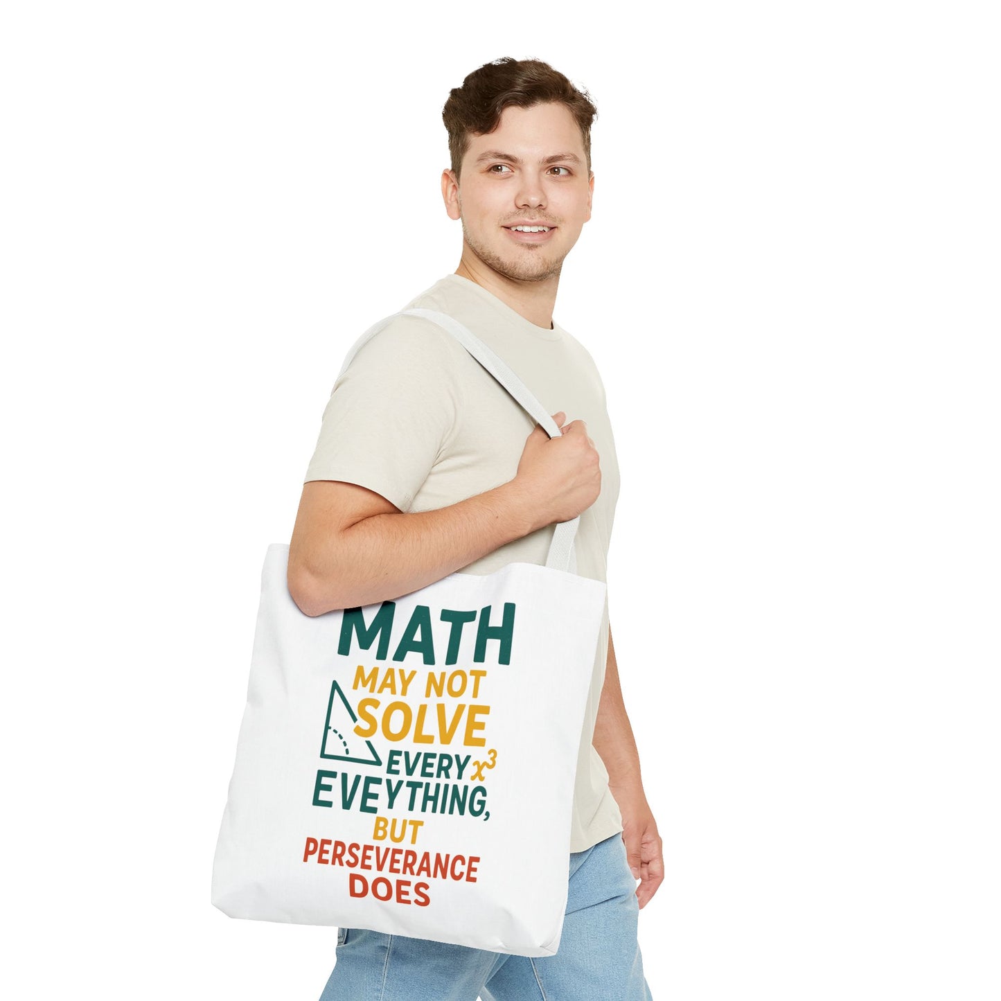 Inspirational Math Tote Bag, Motivational Carry-all, Teacher's Gift, Student Accessory, Study Essentials, QR Code Bag