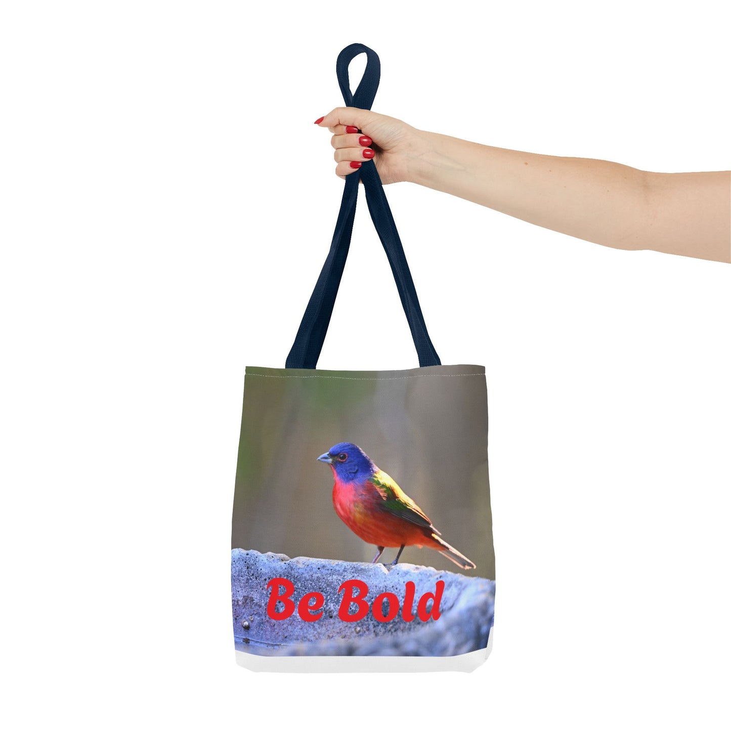 Colorful Bird Be Bold Tote Bag, Eco-Friendly Art Tote, Nature Lover Gift, Inspirational Quote Bag, Everyday Carry-All