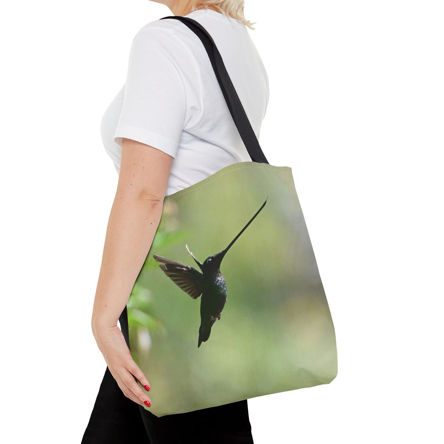 Hummingbird Tote Bag, Colorful Eco-Friendly Shopper, Summer Beach Bag, Floral Gift Bag, Lightweight Carry-All