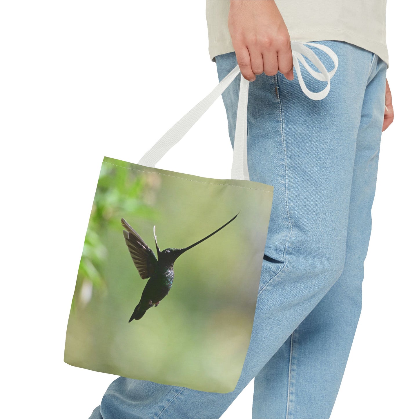 Hummingbird Tote Bag, Colorful Eco-Friendly Shopper, Summer Beach Bag, Floral Gift Bag, Lightweight Carry-All
