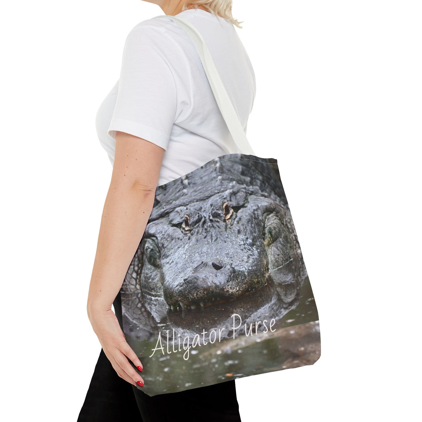 Alligator Print Tote Bag, Wildlife Lover Gift, Eco-Friendly Bag, Beach Tote, Animal Lovers' Accessory, Unique Alligator Purse