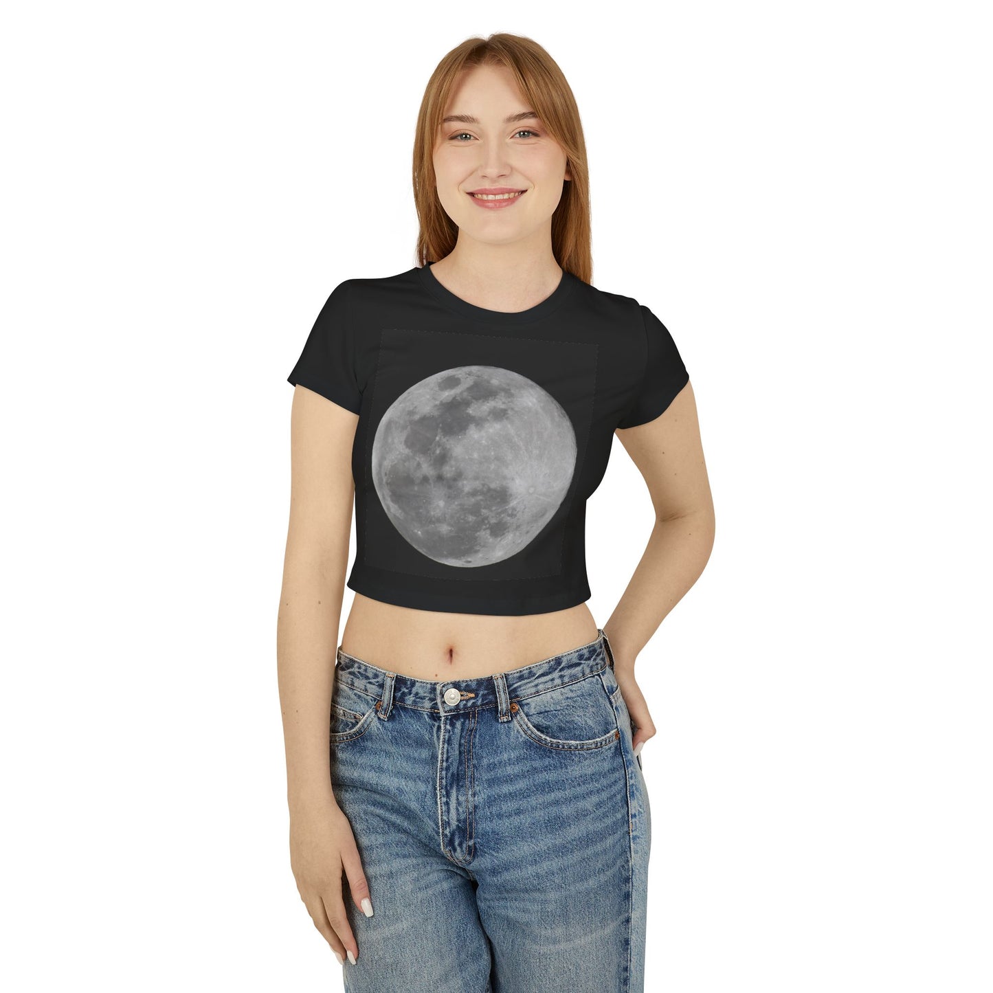 Moon Phase Women's Baby Tee, Cute Astronomy Shirt, Casual Summer Top, Gift for Nature Lovers, Lunar Design Tee