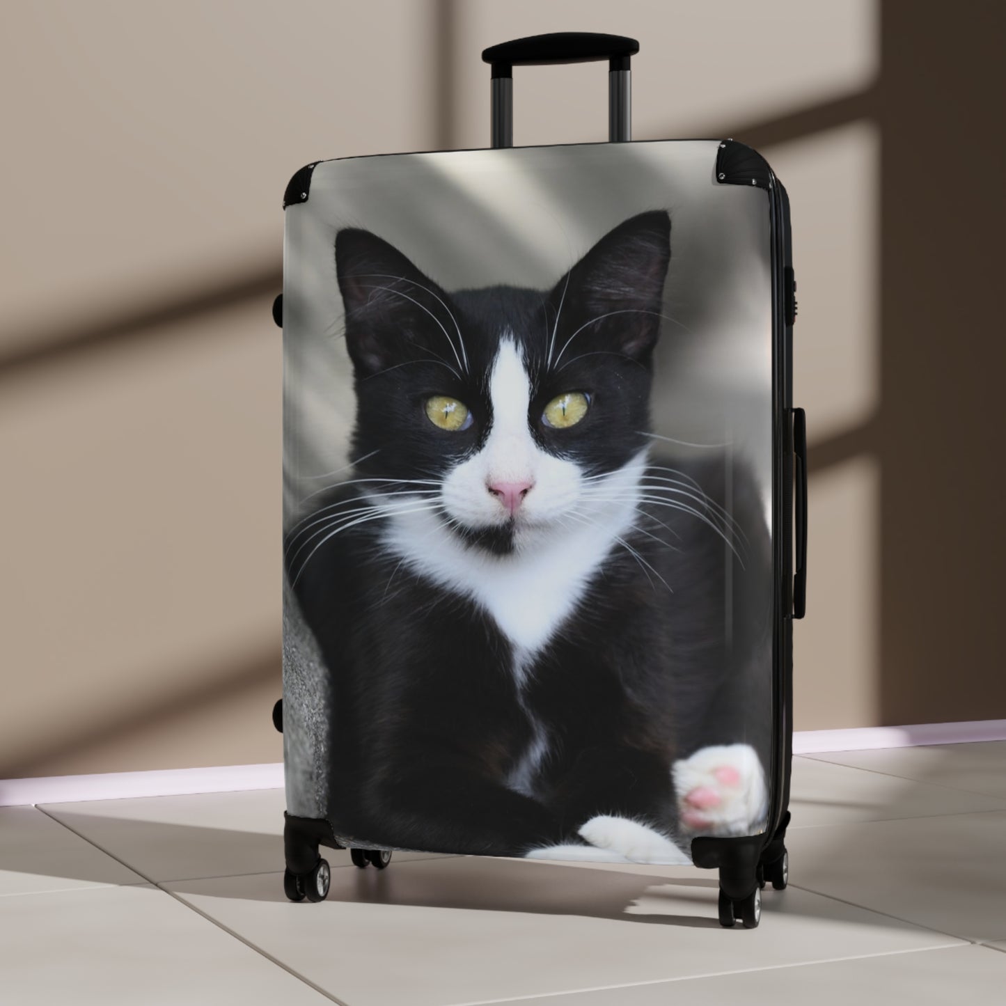 Tuxedo Cat Carry-On Suitcase – Cute Black & White Cat Travel Luggage