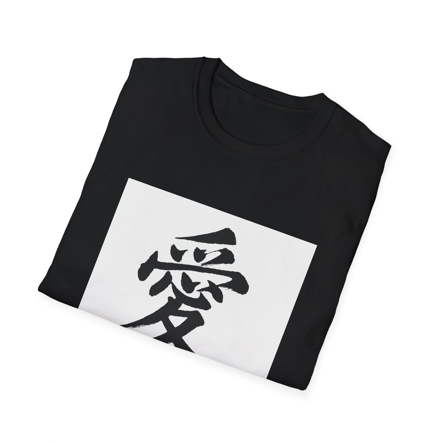 Japanese Love Symbol Unisex Softstyle T-Shirt, Casual Wear, Gift for Friends, Valentine's Day, Cultural Apparel, Streetwear