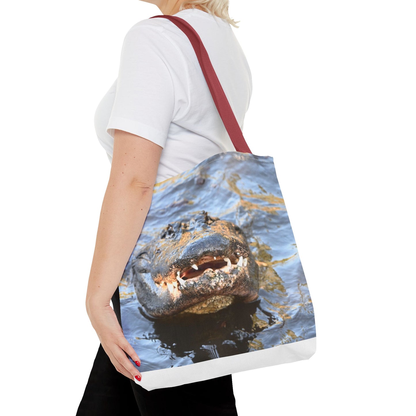 Alligator Print Tote Bag, Eco-Friendly Shopping Bag, Wildlife Lover Gift, Summer Essential, Beach Tote, Animal Lover Accessories