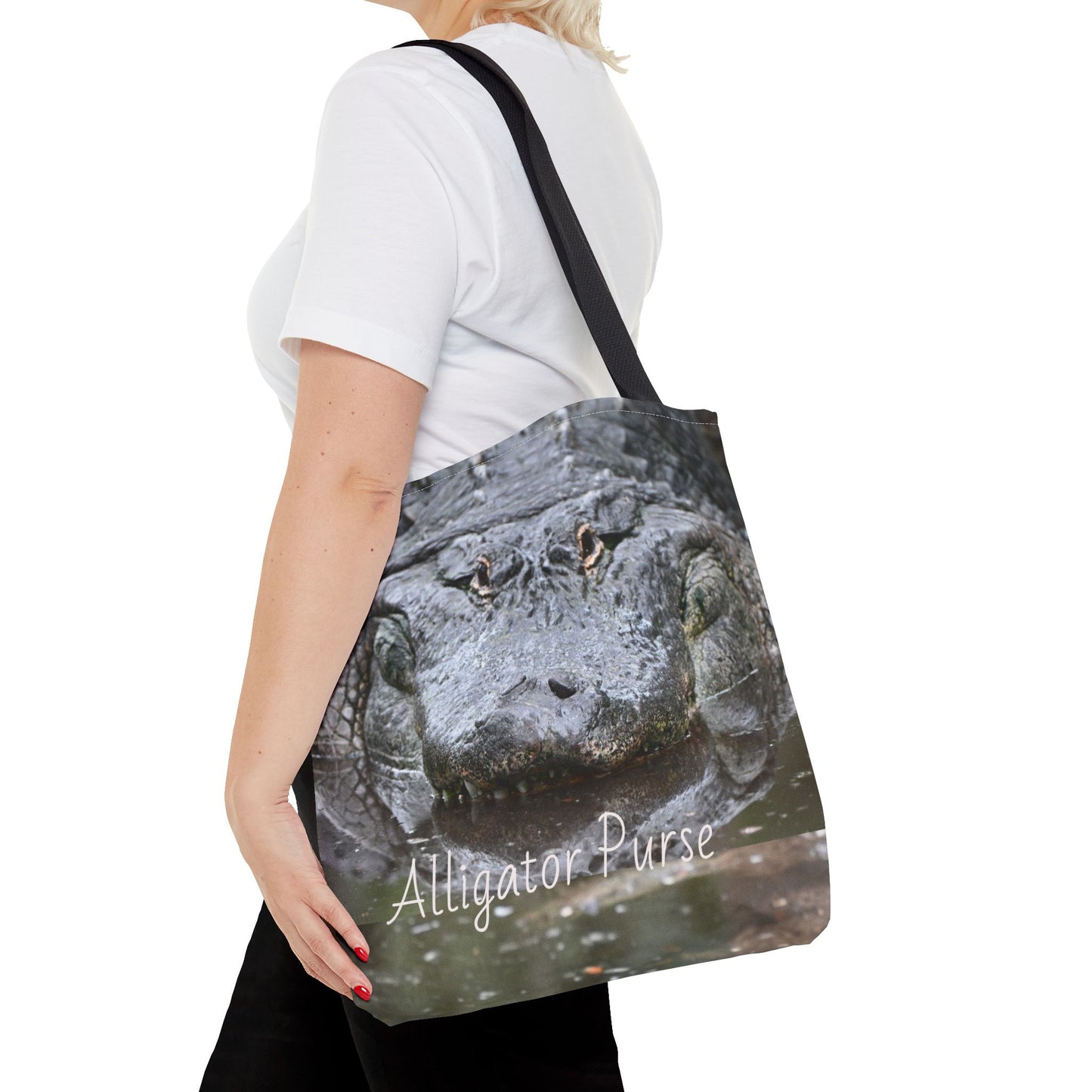 Alligator Print Tote Bag, Wildlife Lover Gift, Eco-Friendly Bag, Beach Tote, Animal Lovers' Accessory, Unique Alligator Purse