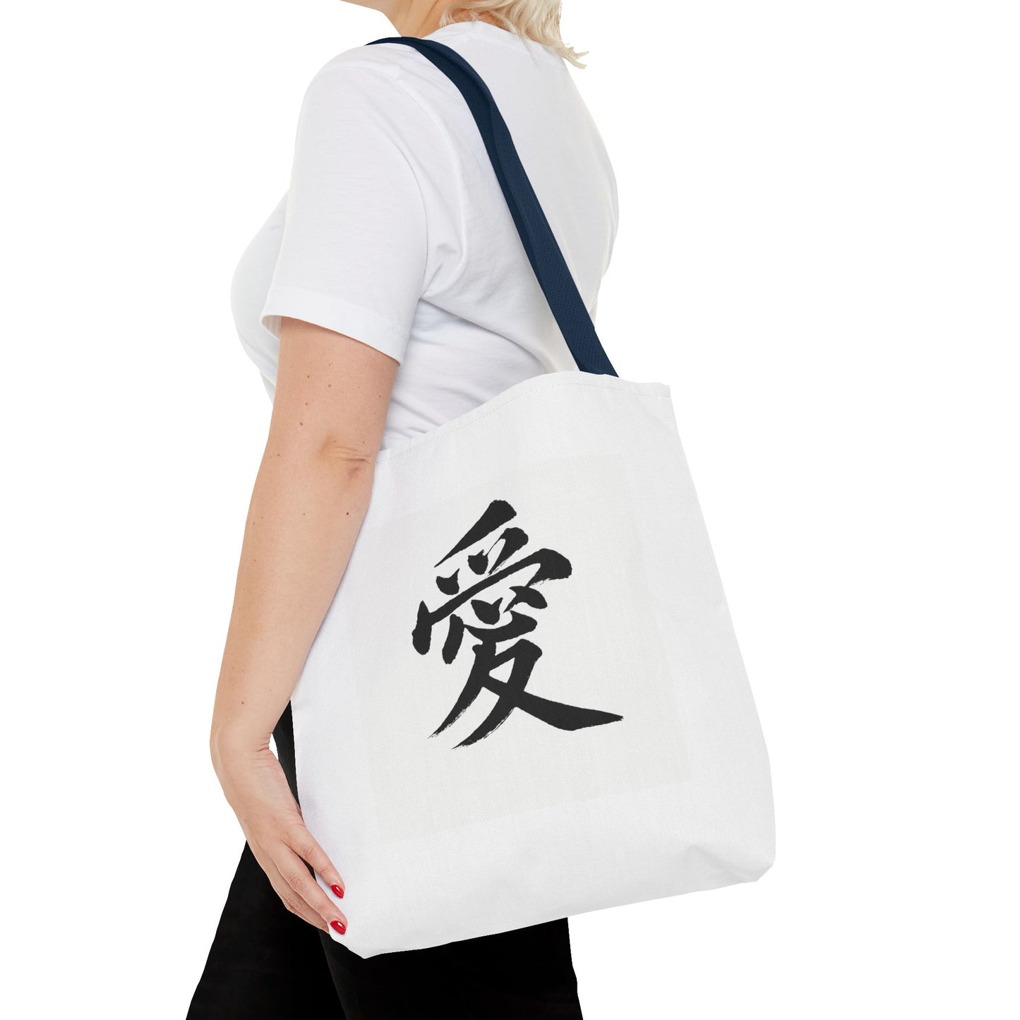 Anime Tote Bag with Love Symbol, Eco-Friendly Bag, Gift for Her, Stylish Shopping Bag, Unique Art Bag, Personalized Accessory