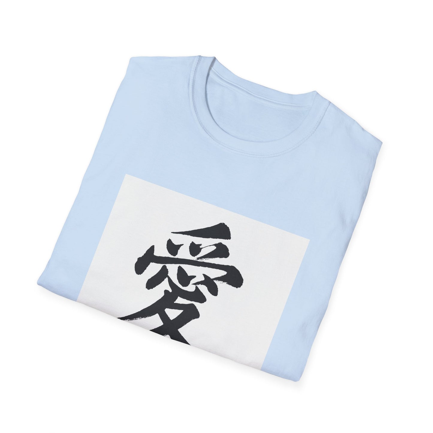 Japanese Love Symbol Unisex Softstyle T-Shirt, Casual Wear, Gift for Friends, Valentine's Day, Cultural Apparel, Streetwear
