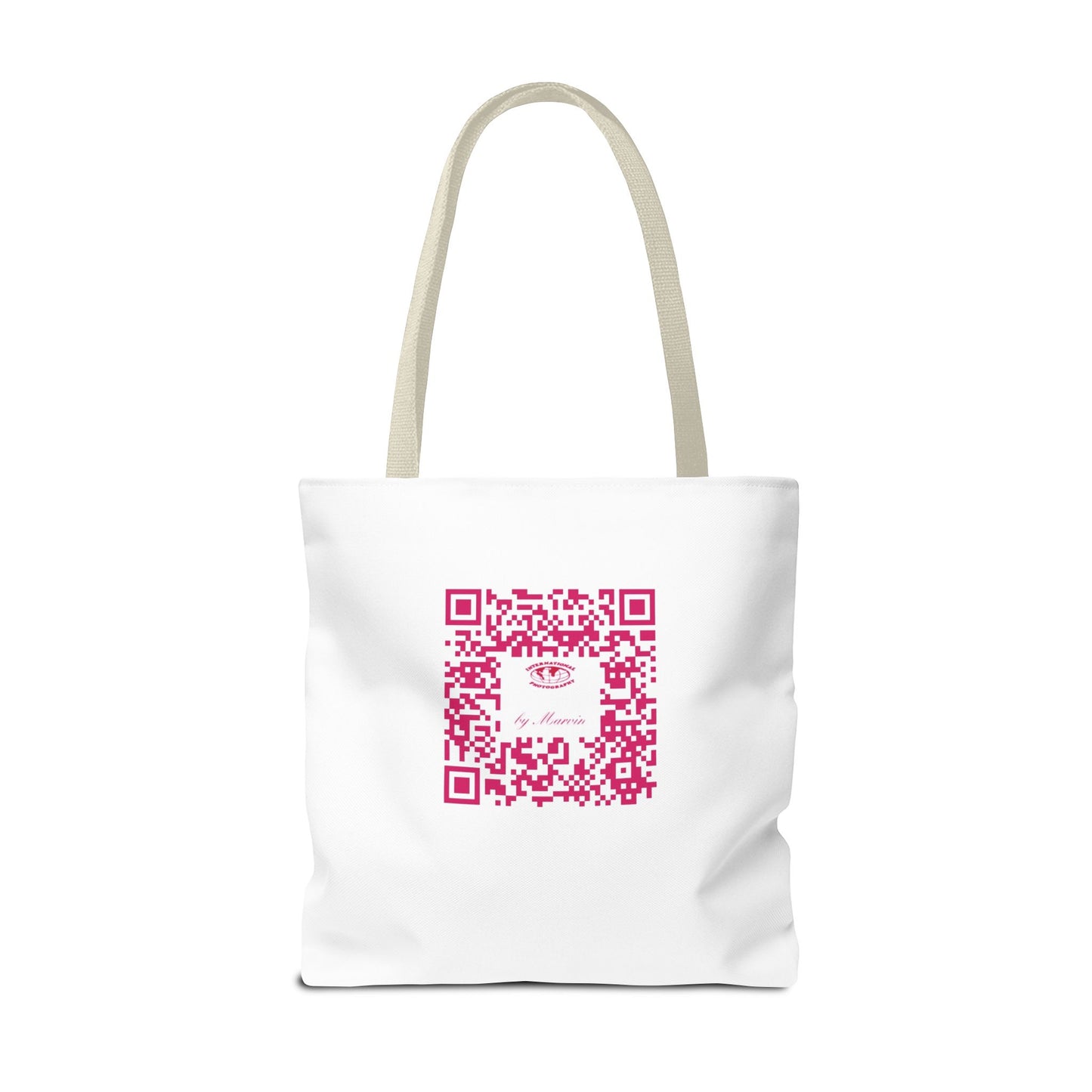 Photography Tote Bag with QR Code, Eco-Friendly Shopping Tote, Art Design Bag, Gift for Photographers, Customizable Travel Bag