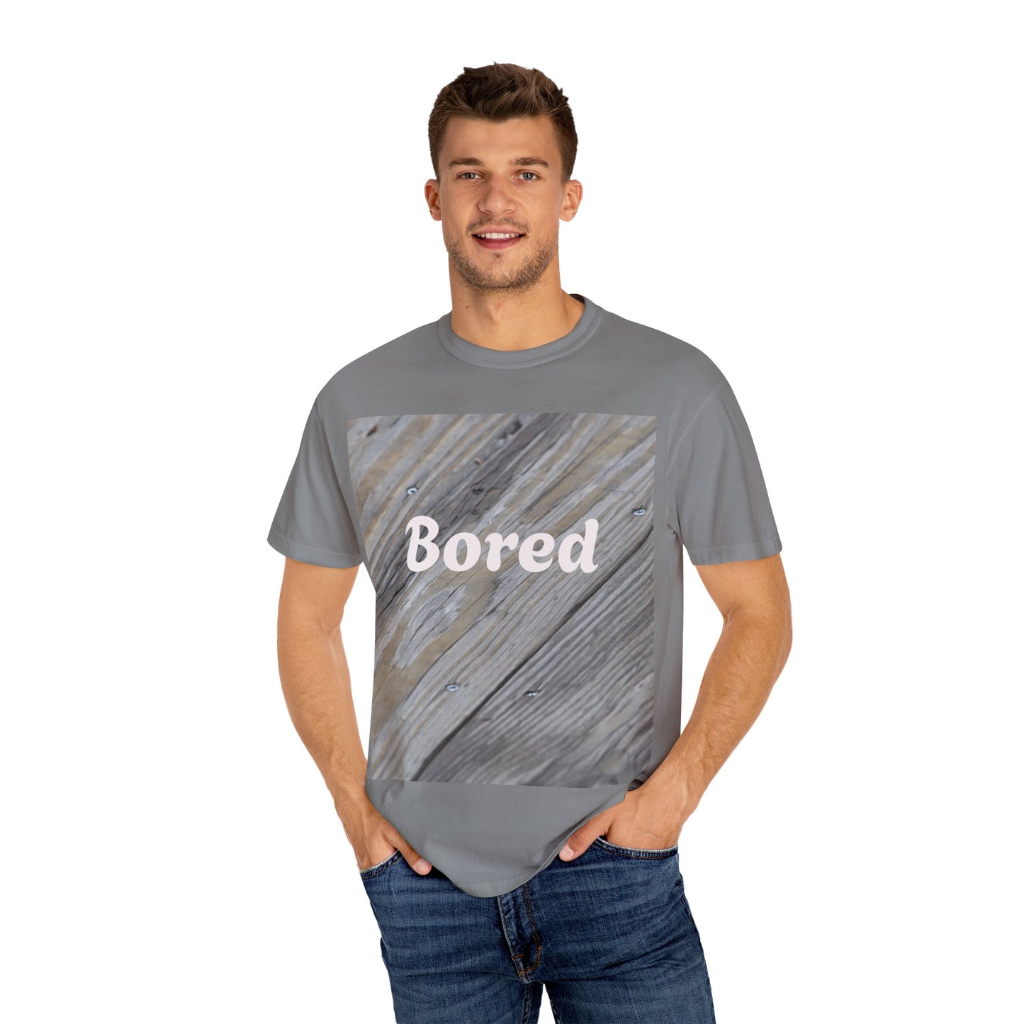 Bored Unisex Garment-Dyed T-Shirt, Casual Tee, Relaxed Shirt, Gift for Teens, Everyday Wear, Comfortable Clothing