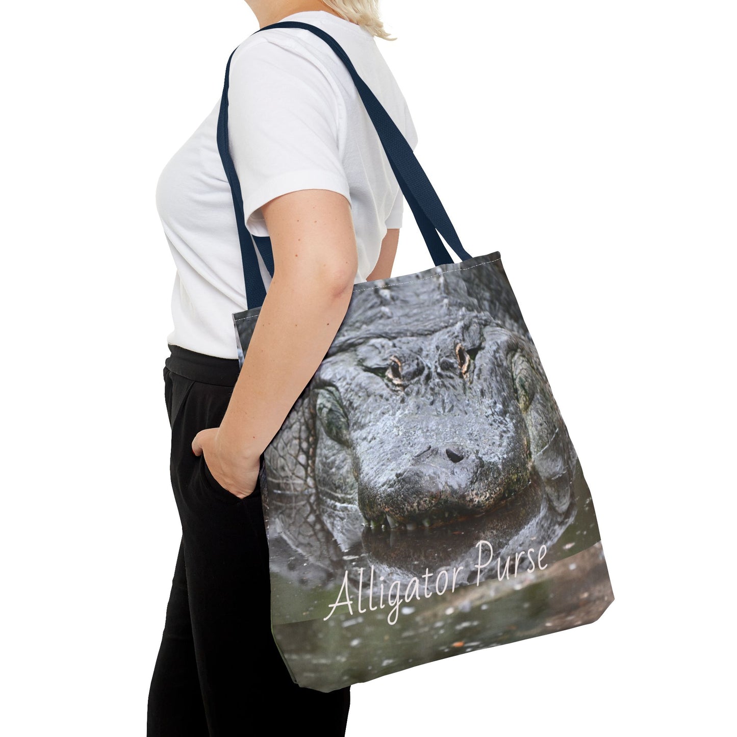 Alligator Print Tote Bag, Wildlife Lover Gift, Eco-Friendly Bag, Beach Tote, Animal Lovers' Accessory, Unique Alligator Purse